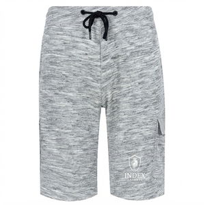 Pantalones Cortos Bermuda para Hombre INDEX APPAREL, Color Gris Jaspeado, Cintura Media con Cordón Ajustable, Bolsillos Cargo Casuales, Tejido de Poliéster - Product Image 1