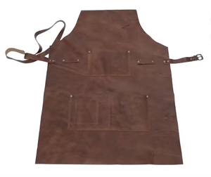 Genuine Leather <b>BBQ</b> <b>Apron</b> Heavy Duty Grill Chef <b>Apron</b> Heat Resistant Cowhide Cooking <b>Apron</b> Adjustable Strap - Product Image 1