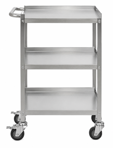 3-Tier Stainless Steel Utility Cart With Four Wheels Movable Storage <b>Trolley</b> For Kitchen And Commercial Use - Product Image 4