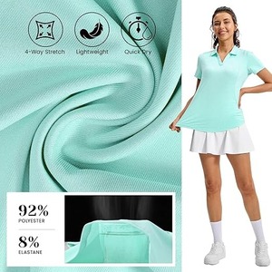 เสื้อเชิ้ตผู้หญิงสั่งทำพิเศษ ระบายอากาศได้ดี แห้งเร็ว แขนครึ่งตัว สีพื้น ผ้าคอตตอนปิเก้ ปักโลโก้ แฟชั่นลำลอง - Product Image 4