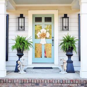 Applique murale extérieure en aluminium noir à 4 lumières, résistante aux intempéries, 30 pouces de hauteur, pour porche, jardin et patio, 1 pièce sans ampoules - Product Image 5