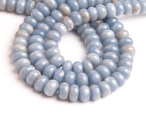 Cuentas sueltas de angelita azul natural en forma de rondel para la fabricación de joyas, pulseras, collares y manualidades. - Product Image 5