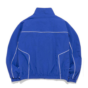 Ensemble de survêtement d'été 2 pièces personnalisé avec fermeture éclair réfléchissante, coupe-vent, séchage rapide, léger, surdimensionné, en nylon uni pour homme - Product Image 2