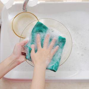 Panni da cucina in spugna di cotone 100% ultra morbidi, ad asciugatura rapida, 30x30 cm, confezione da 6 in verde acqua, asciugamani assorbenti - Product Image 3