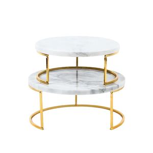 Natural Marble Stone & Metal with Golden Plated Cake Stand and <b>Dessert</b> Stand <b>Tools</b> Round Creative Modern Cake & Pastries - Product Image 1