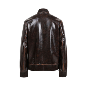 Blouson en cuir PU pour homme, style motard, coupe ajustée, vêtement d'extérieur d'automne, style vintage, blouson de club, vêtement de sport, marque, vente chaude - Product Image 3