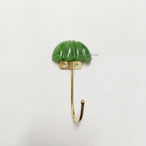 Modern Decorative <b>Wall</b> <b>Hook</b> with Green Resin Dome and Metal <b>Hook</b> Stylish <b>Wall</b> <b>Hook</b> <b>for</b> Entryway Organization Coat Hanging decor - Product Image 2