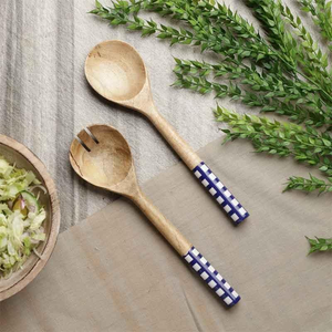 Wooden <b>Salad</b> <b>Spoon</b> Elegant Enamel Printed <b>Spoon</b> Handle Home Restaurant Tableware Decoration Flatware for Weddings - Product Image 5