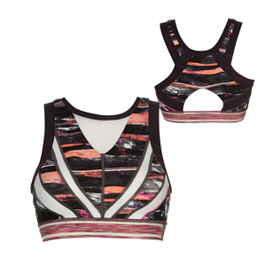 High Quality Custom Made Women's Breathable Plus Size Racerback Sport Bra with Front Logo Medium Support Yoga Fitness Wear - Product Image 5