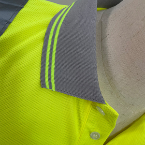 Chemise à manches courtes haute visibilité pour homme, vêtements de travail réfléchissants, vert, séchage rapide, tricotée, décontractée, respirante, écologique - Product Image 5