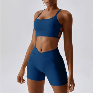 Ensemble de fitness d'été pour femmes, haut de sport sans manches et short d'entraînement, vêtements de sport légers pour la salle de sport, les séances de yoga - Product Image 1