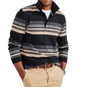 Camisas de Manga Larga con Diseño de Polo, Logotipo Bordado Personalizado, Jersey de Rugby a Rayas para Hombre, Camisa de Rugby de Manga Larga para Hombre - Product Image 1