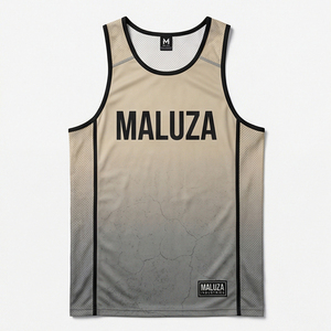 Ensemble de basket-ball urbain MALUZA : débardeur et short de performance imprimés, respirants, grande taille, qualité supérieure - Product Image 1