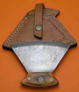 Hache Ulu professionnelle faite à la main en acier à haute teneur en carbone avec manche en bois de rose, hache à pizza, qualité industrielle, cadeau d'anniversaire - Product Image 2