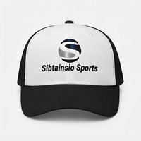 Casquette de baseball trucker en maille avec logo brodé personnalisé, noire et blanche, réglable, style snapback, pour le sport et les loisirs, protection solaire