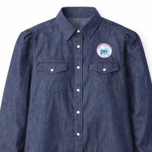 Chemise en jean western pour femme Jack and Jill, manches longues, boutonnée, haut tendance, vente en gros OEM, approvisionnement en vrac - Product Image 5