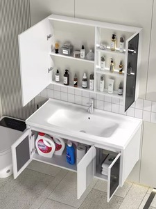 Nouvelle vanité de salle de bain moderne de 32 pouces armoire à miroir en aluminium blanc armoire de salle de bain intelligente <span class=keywords><strong>hd</strong></span> pour hôtel - Product Image 3
