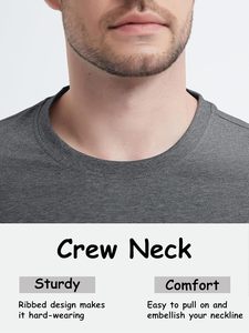 T-shirt de luxe pour homme, coupe classique, 210 g/m², grandes tailles, 61 % coton, séchage rapide, respirant, col rond, manches courtes, matière 100 % coton - Product Image 2