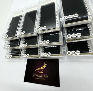 Extensions de cils individuels Premium en plateau, courbure CC/DD/M/L, longueur 7mm-20mm, 12/16 rangées, faites à la main, marque privée, PBT coréen - Product Image 5