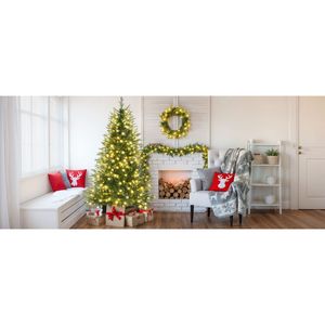 6FT Pre-Lit Aspen Fir Christmas <b>Tree</b> with Wreath Garland 380 Multi-Color LED <b>Lights</b> Christmas <b>Tree</b> in Grass Green - Product Image 3