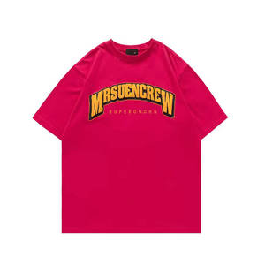 T-shirt à motif lettres en relief pour hommes et femmes, col rond, séchage rapide, style streetwear - Product Image 4