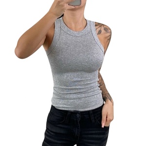 Camiseta sin mangas de algodón premium para mujer, suave, transpirable, ajustada, para verano, con logo frontal personalizado, proveedor OEM de marca privada - Product Image 3