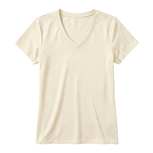 T-shirt en coton 100% pour femmes, col en V, manches courtes, tricoté, doux, respirant, écologique, respectueux de la peau, décontracté, de haute qualité, pour l'été - Product Image 2