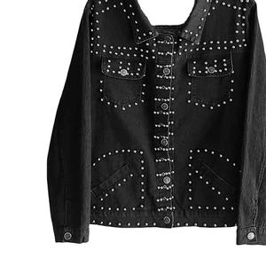 Veste en jean pour homme de la série Elite, ornée de cristaux étincelants, vêtement d'hiver haut de gamme, coutures renforcées, veste en jean ornée de strass - Product Image 6