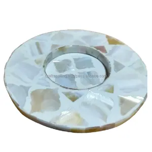 Nova Chegada Handmade Luxo Mãe De Pérola De Vidro Chá Coaster Café pires Em Todas As Cores da Índia por Artesanato Chamando