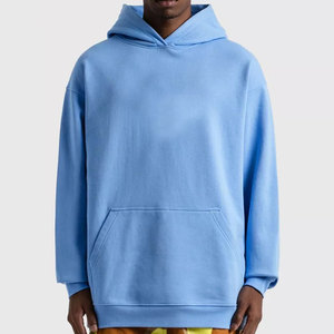 Sweat-shirt à capuche de sport oversize américain personnalisé, uni, avec cordon de serrage long, pour l'hiver, vente en gros en vrac - Product Image 2