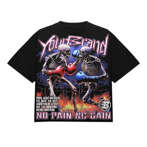 เสื้อยืดดีไซน์ใหม่ทรงบ็อกซี่ แขนสั้น คอกลม พิมพ์ลายดิจิทัล สไตล์สตรีทแวร์ ระบายอากาศได้ดี - Product Image 4