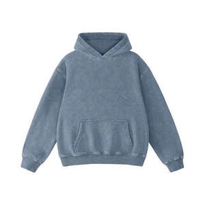 Sudadera con capucha unisex de poliéster y algodón personalizada, lavada al ácido, de felpa francesa, estilo vintage, extragrande, de invierno, de peso pesado, corte holgado, color piedra. - Product Image 6