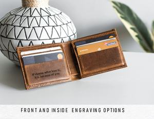 <b>Wallet</b> Leather Anniversary Gift for Him Personalized Engraved Boyfriend Men <b>Dad</b> LW-0092 - Product Image 5