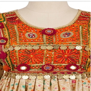 Vestido Tradicional Étnico Vintage Afgano Kuchi, Vestido de Boda Pakistaní, Ropa de Fiesta Multicolor, Vestido Afgano Kuchi - Product Image 6
