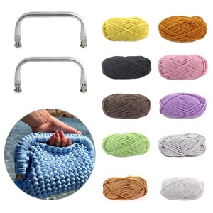 Kit de Matériaux DIY pour Sac Nuage – Ensemble de Fabrication de Sac à Main en Fil T-shirt Épais au Crochet Manuel avec Cadre de Fermeture Métallique de 7,5 po – Cadeau Idéal pour Femme Débutante - Product Image 2