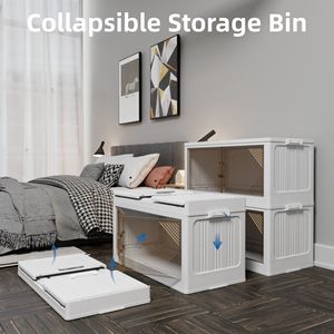 247QT armadi di stoccaggio in plastica trasparente da 31.5 pollici da 2 confezioni per porte anteriori aperte organizzatori di contenitori e scatole impilabili - Product Image 6