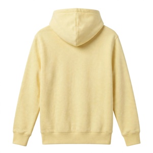 เสื้อฮู้ดดี้สีเหลือง Amkoor ผ้าฟลีซสำหรับผู้ชาย ทรงปกติ สวมใส่สบาย มีกระเป๋าหน้า โลโก้สีพื้น ผ้าฝ้าย 100% เป็นมิตรกับสิ่งแวดล้อม เหมาะสำหรับใส่ในฤดูหนาว - Product Image 2