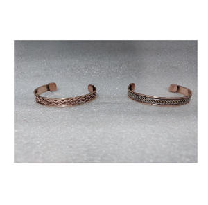 Pulsera Kada de Cobre Hecha a Mano de Primera Calidad, Brazalete Abierto Ajustable, Energía Curativa Tradicional, Chapado en Cobre Antiguo, Joyería Unisex para - Product Image 2