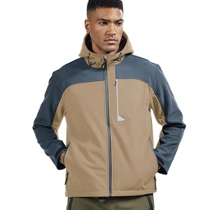 Chaqueta Softshell Personalizada para Hombre, Dos Tonos, Impermeable, con Capucha y Cuello Alto, Transpirable, para Senderismo y Montaña, Cortavientos - Product Image 1