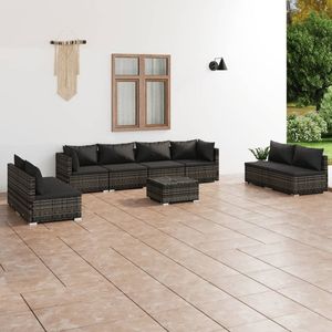 Set Lounge da Giardino Modulare Medio in Rattan PE Grigio - Product Image 1
