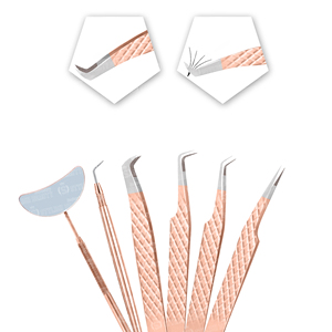 Pinces à cils en acier inoxydable personnalisées de qualité supérieure, à pointe en fibre pour une prise ferme et manche miroir - Product Image 4