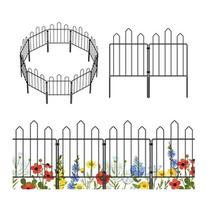 New Trending Garden Fence Set Black Decorative Barrier Landscape Iron <b>Wire</b> Border Folding Metal Fence Panels - Product Image 1