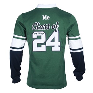Maillot de rugby personnalisé à manches longues avec logo imprimé et broderie, rayures en coton 320gsm/350gsm, tricot lourd, pour les anciens élèves - Product Image 2