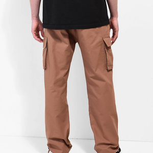 Pantalon cargo pour homme de haute qualité, sur mesure, OEM, 100% coton, coupe ajustée, matériau personnalisé, couleur unie, tricoté, pour un usage décontracté - Product Image 3