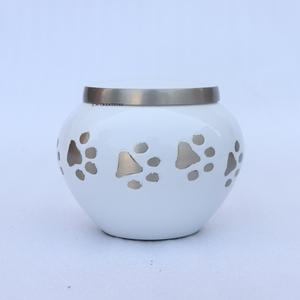 Urnes funéraires modernes en laiton de haute qualité Odyssey Paw pour animaux de compagnie, avec un design gravé brillant en nickel pour le stockage des cendres - Product Image 3