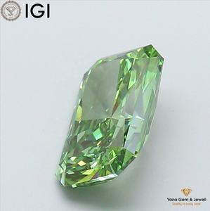 เพชรทรงโซลิแทร์ 2.00 กะรัต เจียระไนแบบเรเดียนท์ สีเขียวแฟนซีสดใส ความสะอาดระดับ VS2 พร้อมใบรับรอง IGI - Product Image 3