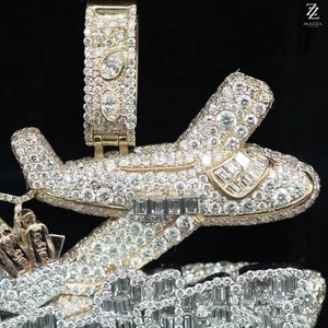 Pendentif Hip Hop Iced Out de luxe en moissanite VVS, style Bling pour rappeurs, pour hommes, en argent 925 bicolore - Product Image 3