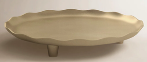 Plateau de service décoratif rond en métal doré de luxe avec pieds, plat central moderne pour la décoration de la maison, hôtel, restaurant, cadeau - Product Image 6