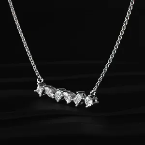 <b>D</b>-E Color VVS-VS Clarity Multi Shape Labgrown CVD Diamond <b>Necklace</b> Premium Diamond Jewelry with IGI. - Product Image 2