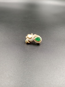 Broche de luxe Amaira Jewels en argent 925, motif paon, sertie de jade, design nœud papillon, unisexe, 5,6g - Product Image 2